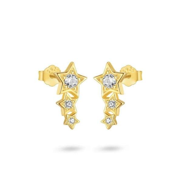 Gold Trip Treble Star Ear Climbers