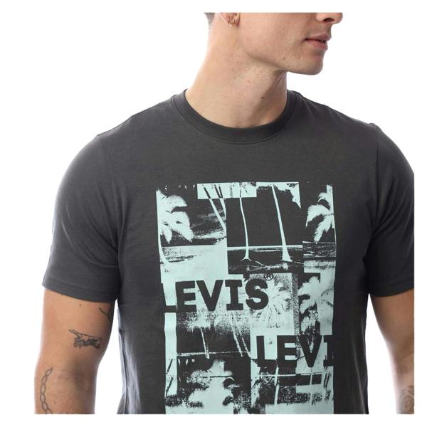 Levis Mens Graphic Print Relaxed Fit T-Shirt - Black - 