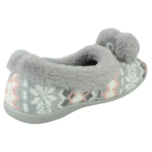 Rose Bank Ladies Rose Bank Memory Foam Norwegian Print Pom Pom Slippers Grace