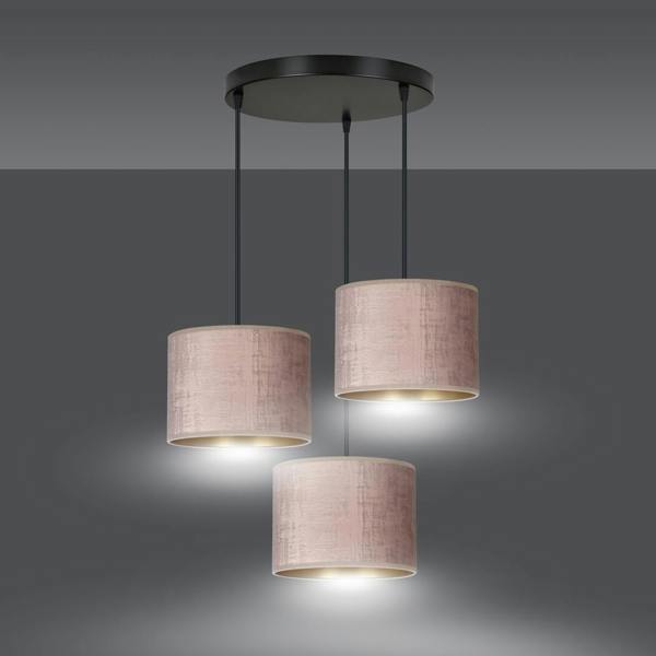 Emibig HILDE Pendant lamp 3 x E27 Black with Pink Shade
