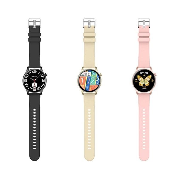 Karen M Smartwatch 1.43" AMOLED Display, Steel Case, Bluetooth, Heart Rate, Voice Assistant, iOS & Android