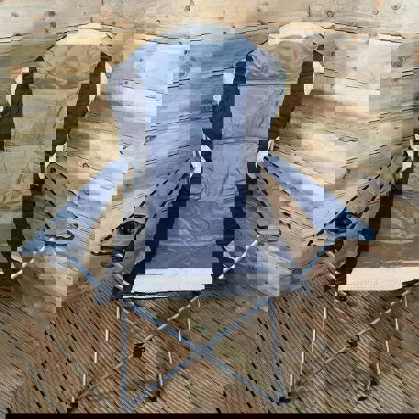 Samuel Alexander Luxury Padded High Back Folding Outdoor / Camping / Fishing Chair in Grey