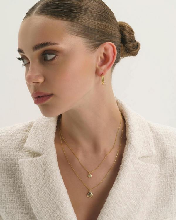 Dainty 18K Gold Large Shell Clam Necklace - Necklaces - Elk & Bloom