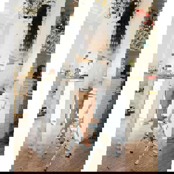 Gr8 Home 2 Step Ladder Folding Stool Non Slip Tread Heavy Duty Steel Foldable Home DIY