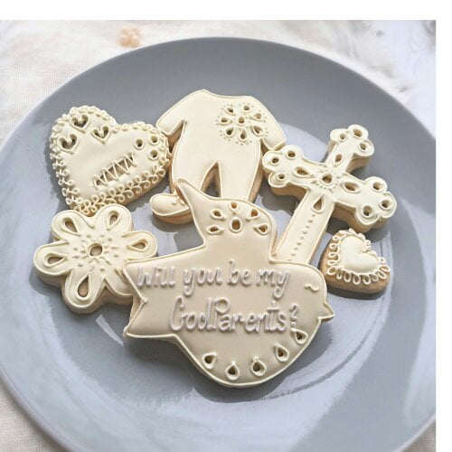 The Cookie Collaboration Personalised - Hand-iced GodParent/Christening LETTERBOX Cookie Gift