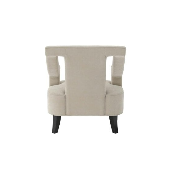 Wyld Haus Letterkenny Upholstered Ivory Chenille Armchair