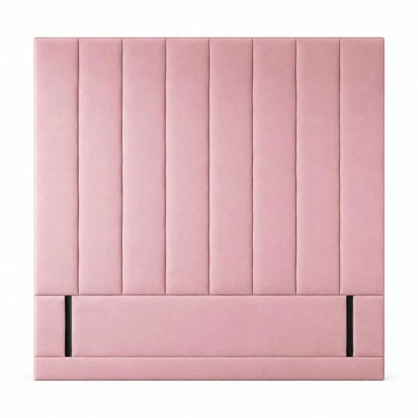 Great British Beds Serena Contrast piping Headboard - Pink Plush