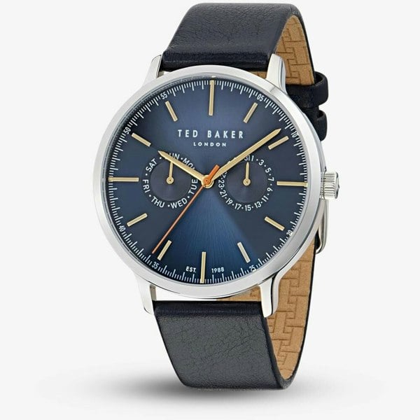 Ted Baker Mens Haarvin Blue Leather Strap Watch BKPHAS5039I