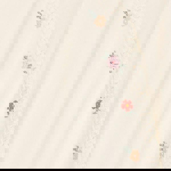 Baby Girls Velour Embroidered Sleepsuit & Toy, Cream - Minicuddles