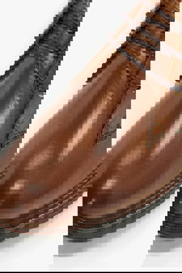 House of Cavani Austin Tan Lace Up Leather Boot