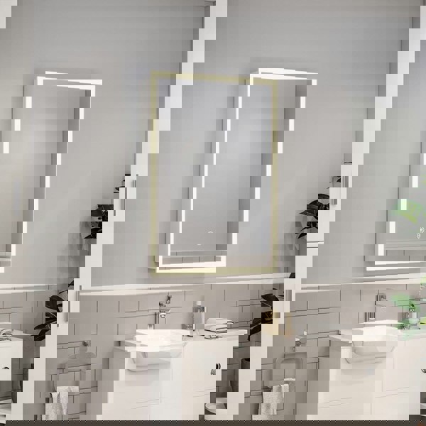 Modern Rectangular LED Bathroom Mirror with Wall Mount Cabinet Bathroom Mirror Cabinets Living and Home