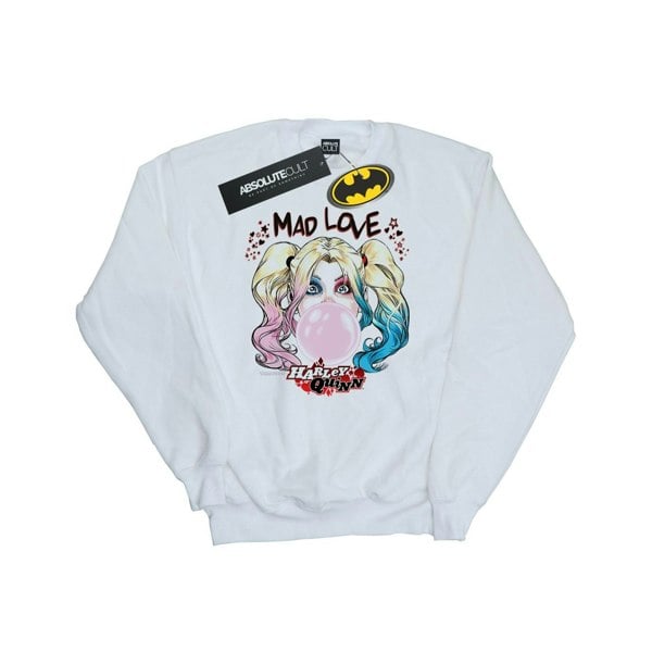 DC Comics Girls Harley Quinn Mad Love Sweatshirt - White