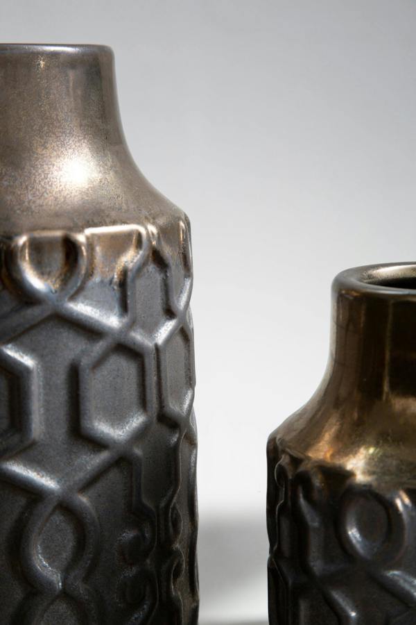 Interiors by Premier Brice Large Grey Glass Vase