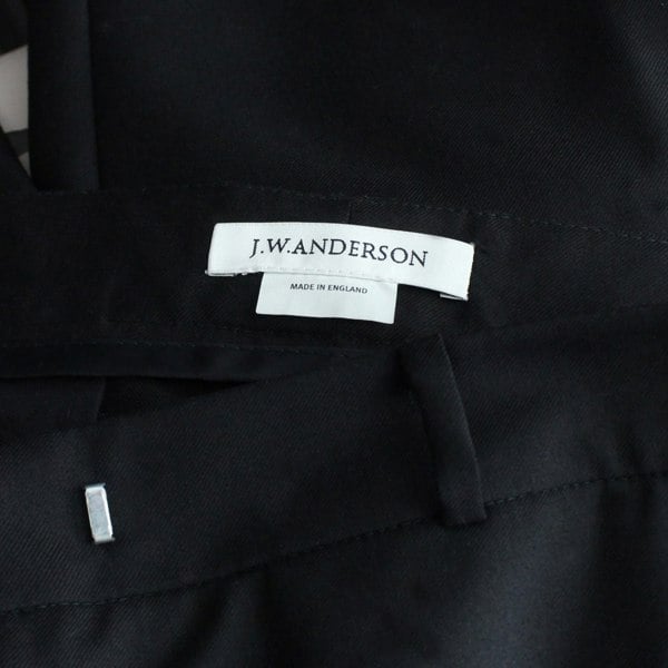J W Anderson black wool & cashmere blend tuxedo trousers