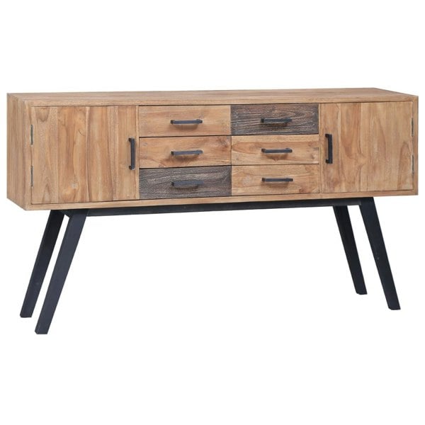Berkfield Side Cabinet 140x30x75 cm Solid Teak