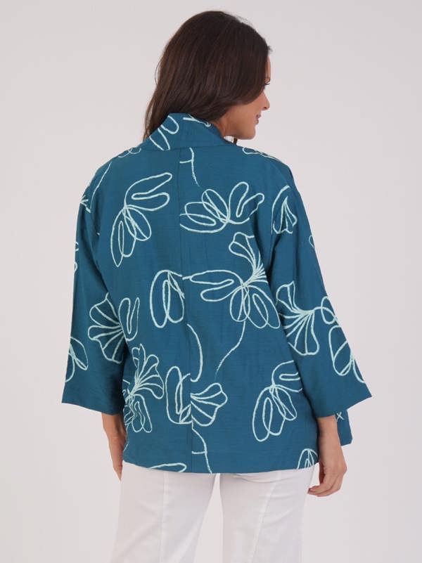 VIZ-A-VIZ Floral Print Lightweight Jacket