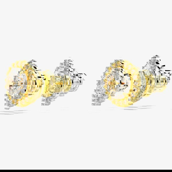 Swarovski Una Gold Tone Plated Halo Stud Earrings 5686637