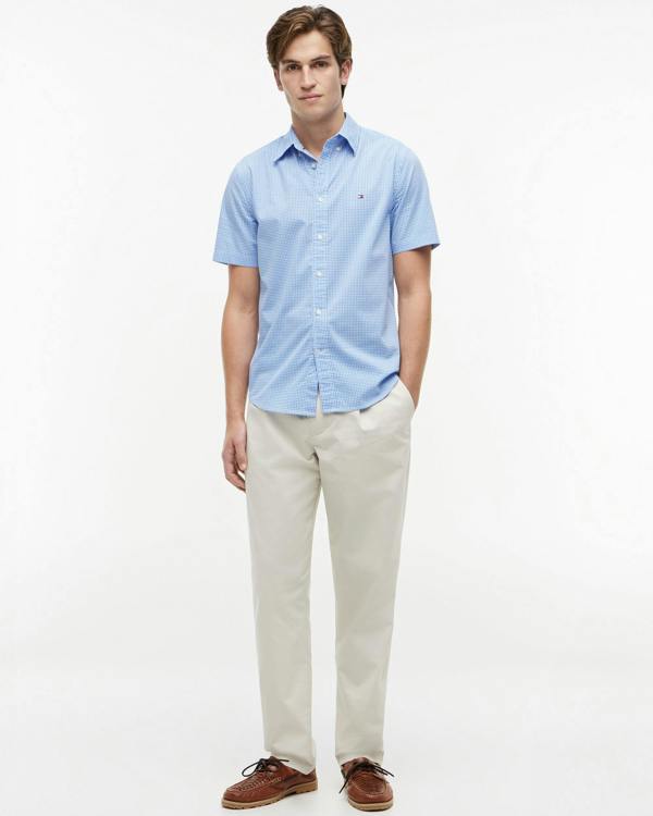 Tommy Hilfiger Flex Poplin Gingham Mens Shirt - Blue Spell/Check