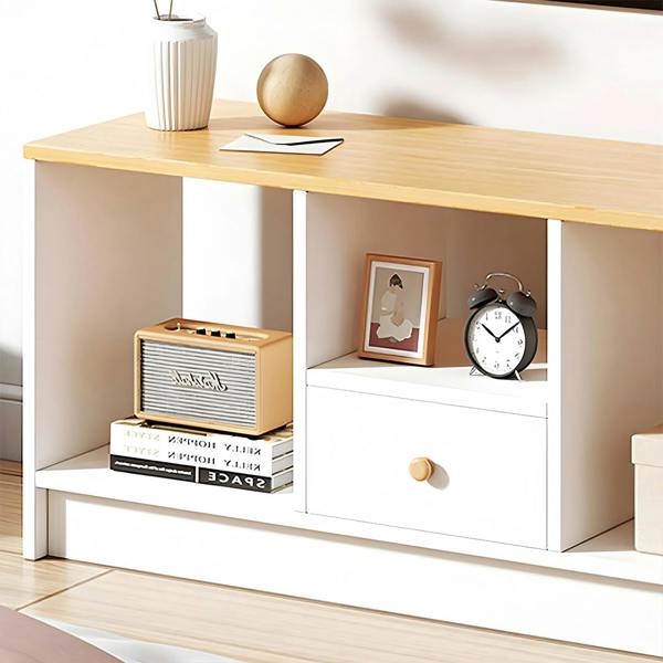 Havendro 90CM Wooden TV Cabinet 3 Tier Shelf Living Room Media Storage TV Unit Stand