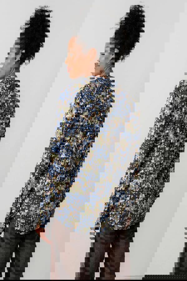 Lily & Me Beech Geometric Print Shirt Navy