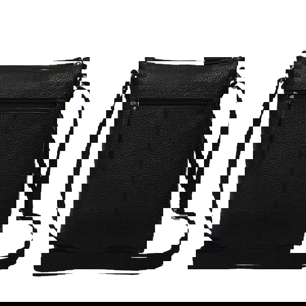 Assots London 'CORI' Black Pebble Grain Real Leather Crossbody Bag