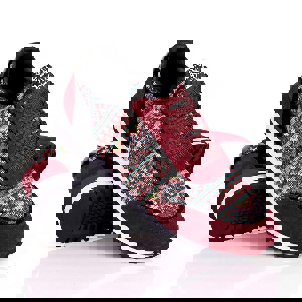 David WeJ Ethnic Print Smart Trainers - Wine