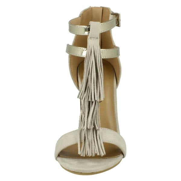 Spot On Ladies Spot On Heeled Tassel Sandal