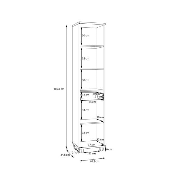 Furniture To Go Veris Tall Narrow Bathroom Cupboard with 2 Doors & 1 Drawer in Sand