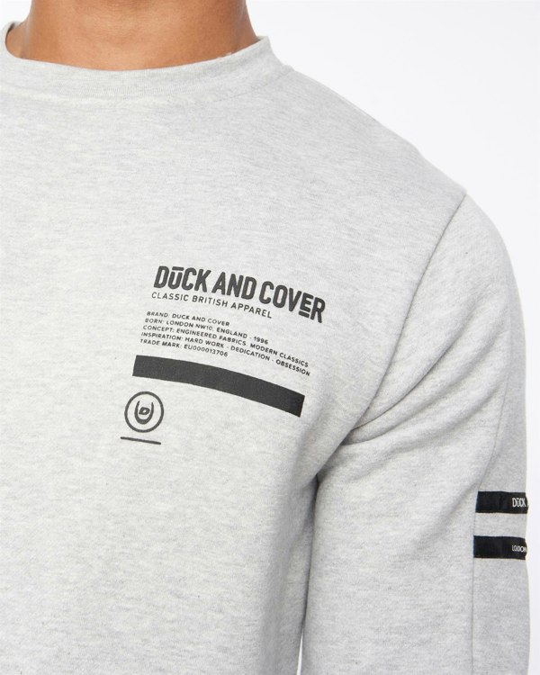 Duck and Cover Jennerkins Crew Sweat & Joggers Set Grey Marl