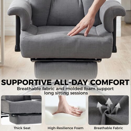 HOMCOM 250 kg Big and Tall Office Chair with High Back, Footrest, Dark Grey