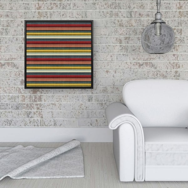 Warren Reed Multicolour Striped Brish Pattern Framed Canvas