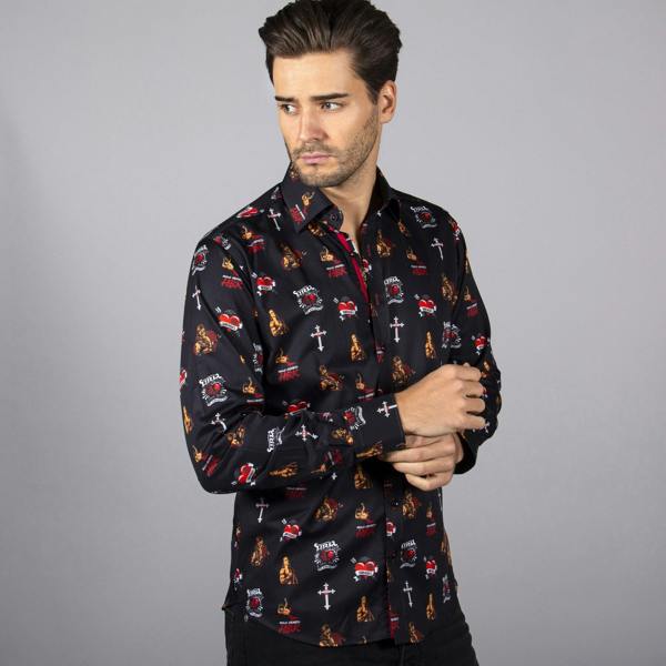 WWE: SHAWN MICHAELS ICON LOGO PRINT SHIRT – Premium Men's Patterned Shirt by Claudio Lugli | Bold Design, Tailored Fit, Best Printed Shirts