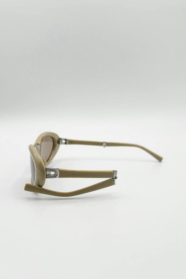 Oval Sunglasses In Beige - Foldable - svnx
