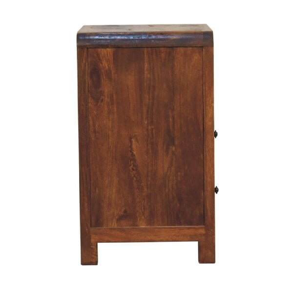 Wyld Haus Tropea Mango Wood Bedside Table with 2 Drawers and Shelf