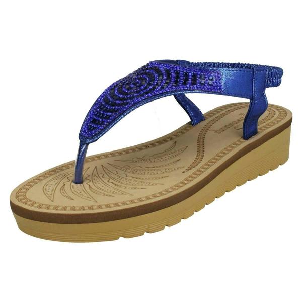Savannah Ladies Savannah Mid Wedge Toepost Sandals