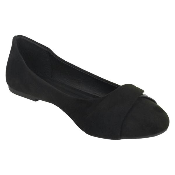 Spot On Ladies Spot On Twist Vamp Trim Ballerinas