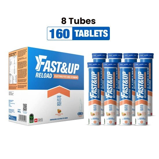 Reload - Electrolyte Tablets for Instant Hydration & Energy - Peach Ice Tea Flavour, Pack of 8