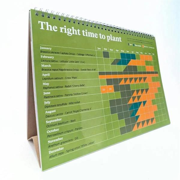 RHS, Plantable Veg & Herb Large Easel Desk Calendar 2027, Desk Calendars, Month To View, Lifestyle, Gift