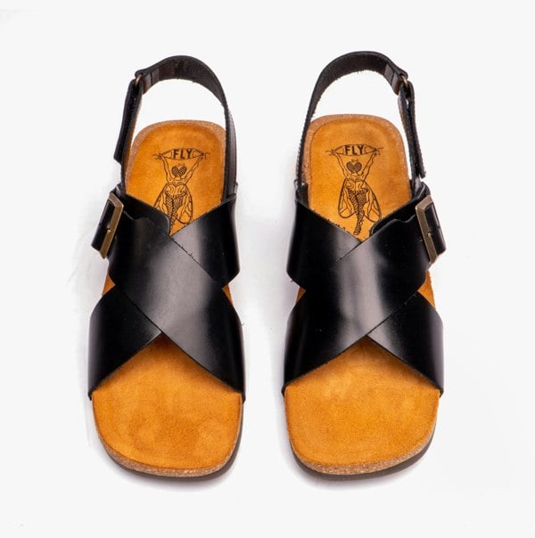 Fly London CHLO852FLY Womens Slingback Crossover Sandals Black