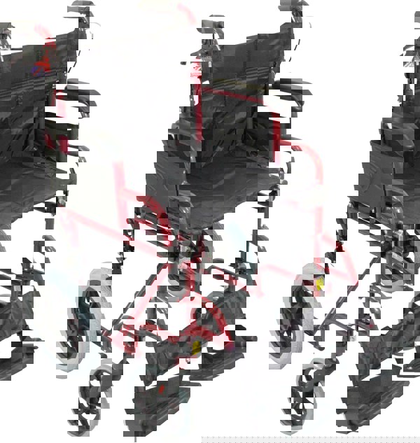 Aidapt Deluxe Attendant Propelled Steel Wheelchair Red