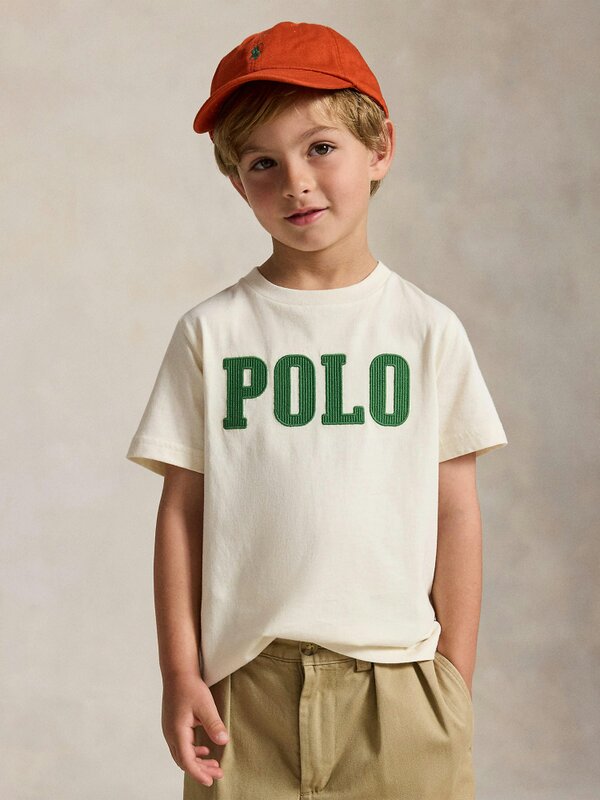 Ralph Lauren Kids Ralph Lauren Boys Polo Logo T-Shirt in Ivory