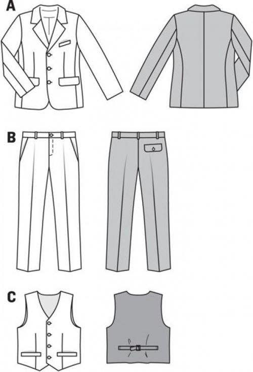 Burda Sewing Pattern 9433 Waistcoats, Jackets, Trousers and Suits For Kids and Teenagers, Ages: 9-15 - Advanced