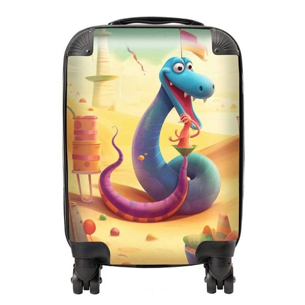 Warren Reed Snake On A Beach Holiday Suitcase