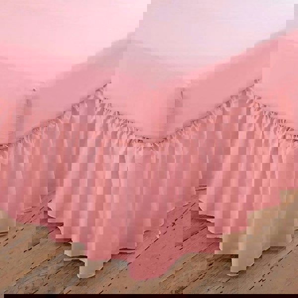 Martex Charlotte Thomas Poetry Plain Dye Polycotton Single Platform Valance Sheet Frilled - Aubergine - 90 x 190cm