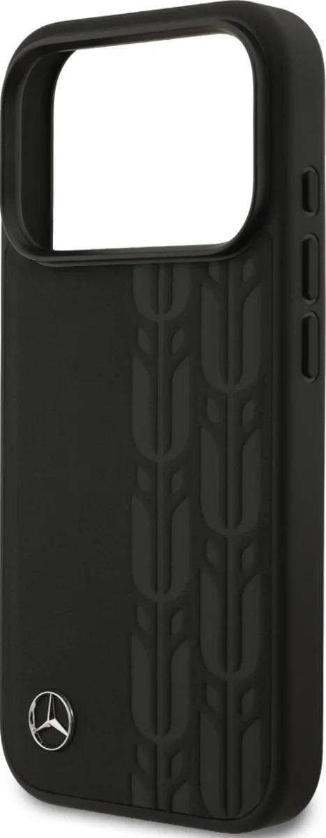 Mercedes Leather Laurel Leaves Case with MagSafe for iPhone 17 Pro 6.3" Black - MEHMP17L25RDSLAK