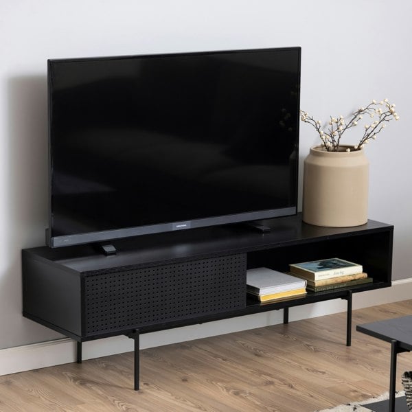 Furniture To Go Angus TV Unit with 1 Sliding Door in Black