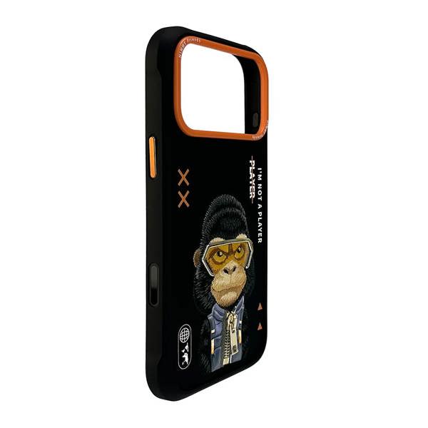 Nimmy Friends Nimmy Cool & Cute 2.0 Gorilla Case with MagSafe for iPhone 17 Pro Max 6.9" Black Orange - N-KMLL-IP17-PRO-MAX-016