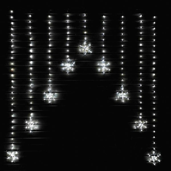 Samuel Alexander 1.2m LED Snowflake Curtain Lights Christmas Decorations in Cool White
