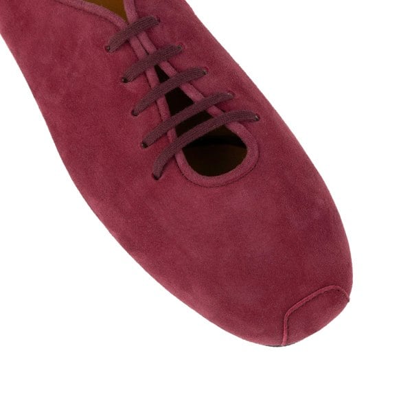 Embassy London Skyline - Burgundy - Women's Suede Lace Up Ballet Pump