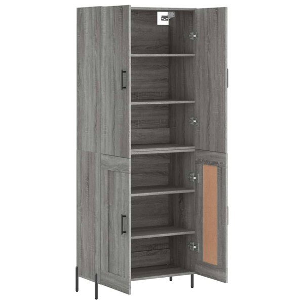 Berkfield Highboard Grey Sonoma 69.5x34x180 cm Engineered Wood